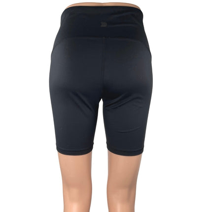 All In Motion Women's Black Mid Rise Athletic Workout Running Biker Shorts Sz S