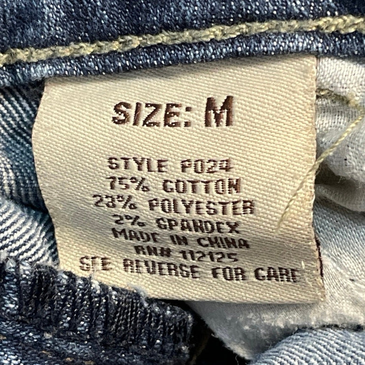 Vintage Havana Blue Medium Wash Low Rise Raw Hem Cuff Denim Jean Shorts Size M