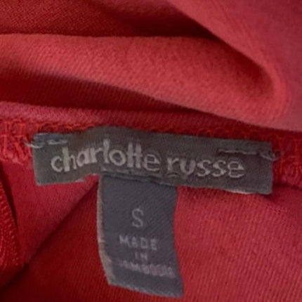 Charlotte Russe Women's Red Sleeveless Zipper Cami Camisole Crop Tank Top Size S
