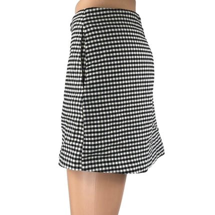 Urban Outfitters Black White Gingham Checkered Pocket A Line Mini Skirt Size S