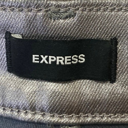 Express Skycraper Womens Silver Metallic Mid Rise Bootcut Flared Pants Size 12R
