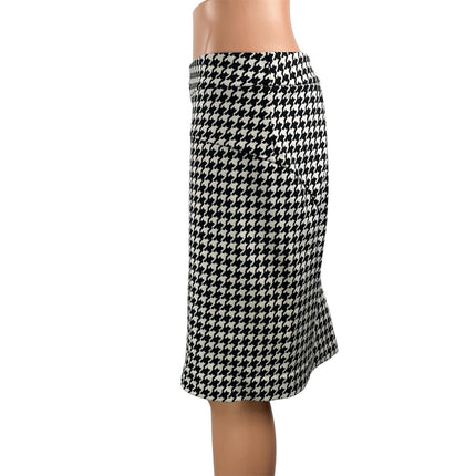 Michael Kors Women's Black Houndstooth High Waist Pencil Mini Skirt Size 6