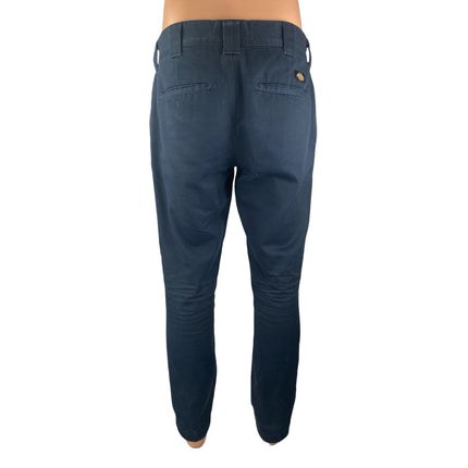 Dickies Men's Blue Mid Rise Slim Straight Skinny Chino Khaki Trousers Pants 32