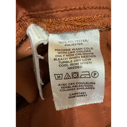 Ann Taylor LOFT Women's Rust Brown Belted Paperbag Cropped Trousers Pants Size L