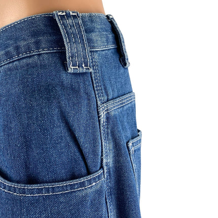 NEW Brandy Melville J.Galt Blue High Rise Wide Leg Palazzo Denim Jeans Size S