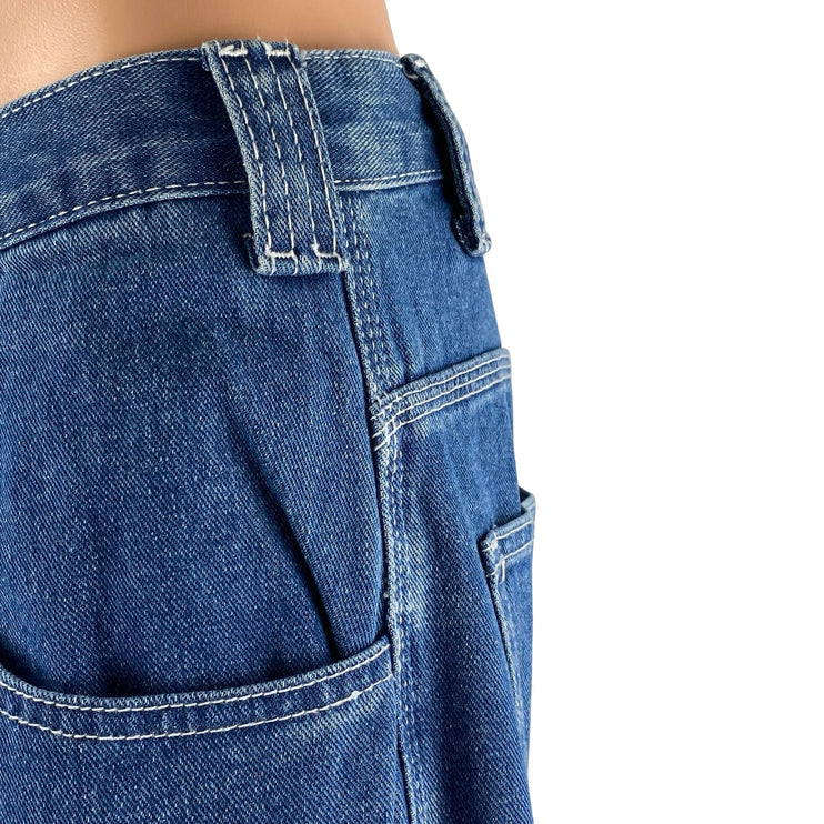 NEW Brandy Melville J.Galt Blue High Rise Wide Leg Palazzo Denim Jeans Size S