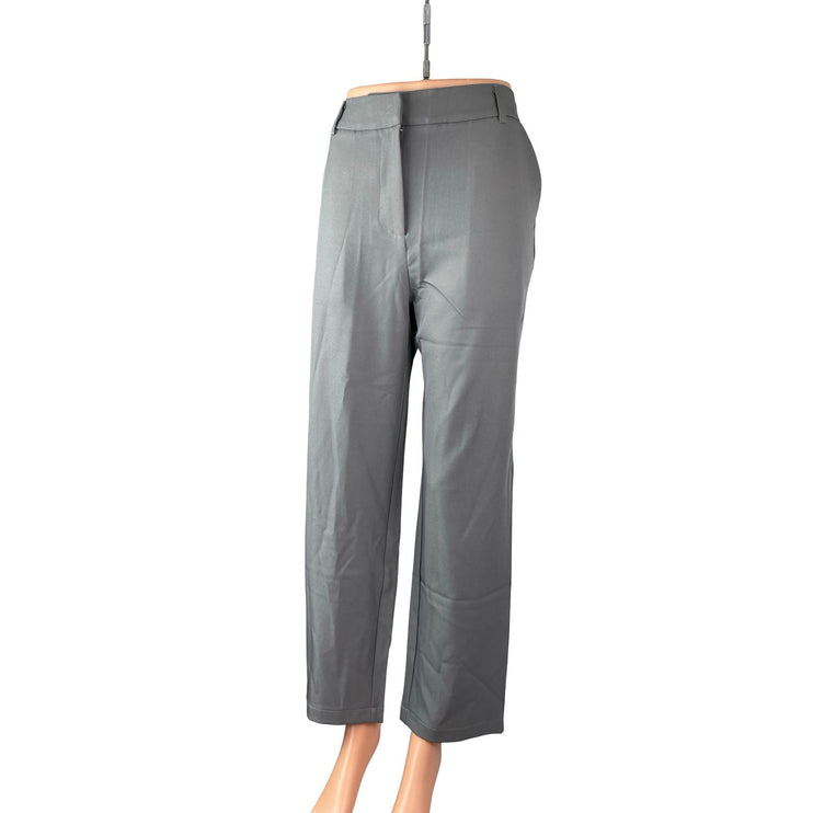 NEW Ni Min Women's Gray Straight Leg Loose High Waisted Trousers Pants Size S