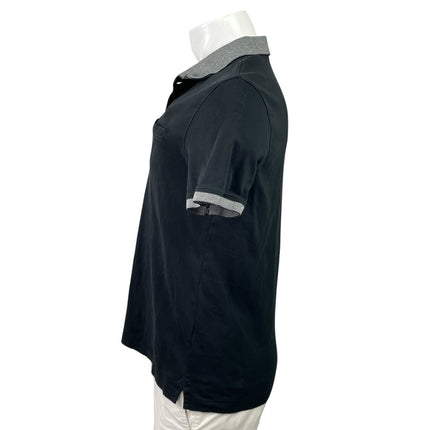 Banana Republic Luxe Touch Black Short Sleeve Performance Polo Shirt Top Size M