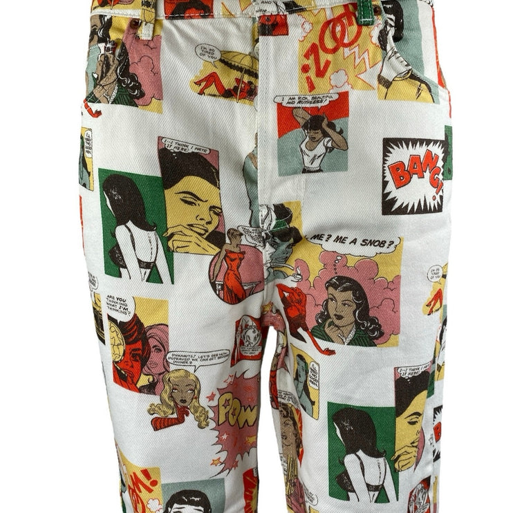 Reformation Comic Multicolor High Waisted Straight Leg Denim Jeans Size 28