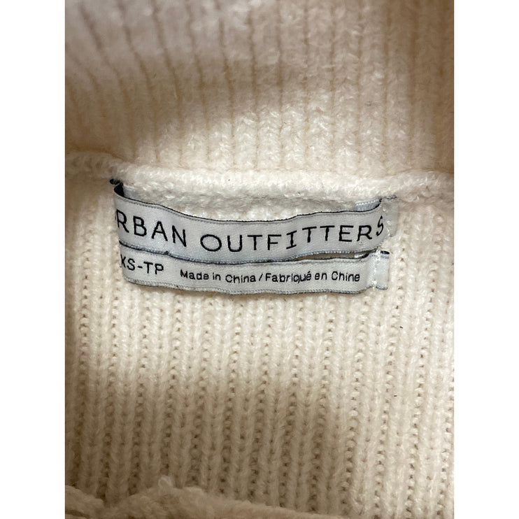 Urban Outfitters Beige Cream Ribbed Knit Turtleneck Long Sleeve Sweater Top XS