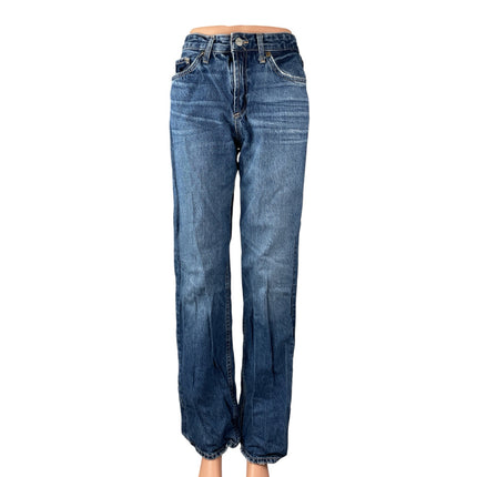 Zara Womens Blue High Waisted Relaxed Straight Mom Boyfriend Denim Jeans Pants 4