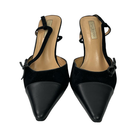 Tony Bianco Harmony Women's Black Suede Pointed Toe Slingback Heels Sandals 10