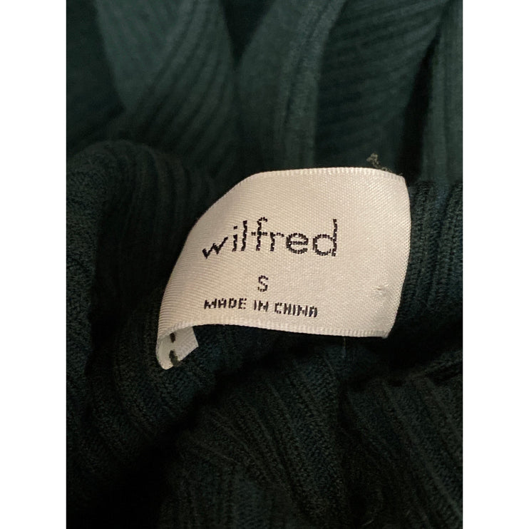 Aritzia Wilfred Green Ribbed Mock Neck Long Sleeve Midi Bodycon Sweater Dress S