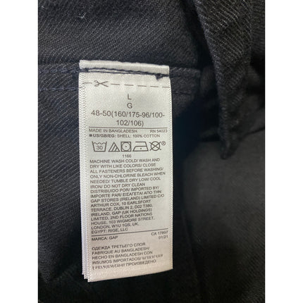 Gap Men's Black Button Down Long Sleeve Oversized Pocket Denim Jeans Jacket Sz L