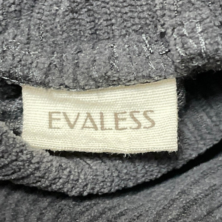 Evaless Women's Gray High Rise Elastic Waist Relaxed Tapered Trouser Pants Sz M