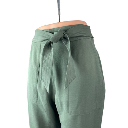 Leith Women's Green Bow Tie Knot High Waisted Straight Trousers Pants Size XS