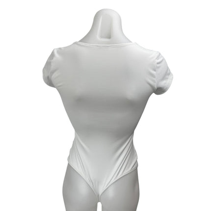 Free People Intimately White Short Sleeve Square Neck T Shirt Bodysuit Top Sz XS