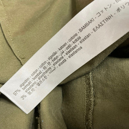 Zara Women's Green High Rise Pleated Cuffed Chino Khaki Mini Shorts Size XS