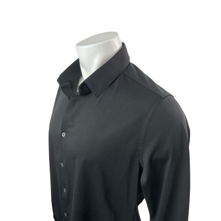 7 Diamonds Girona Men's Black Long Sleeve Textured Button Down Shirt Top Size M