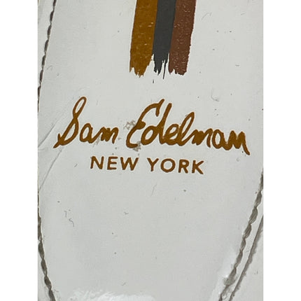 Sam Edelman Women's White Double E Straps Square Toe Bay Flat Slides Sandals 9.5
