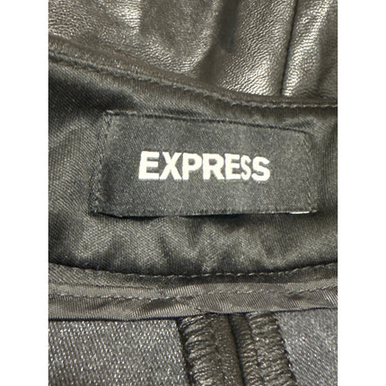 Express Women's Black Faux Leather Vegan Mid Rise Shortie Mini Shorts Size 00