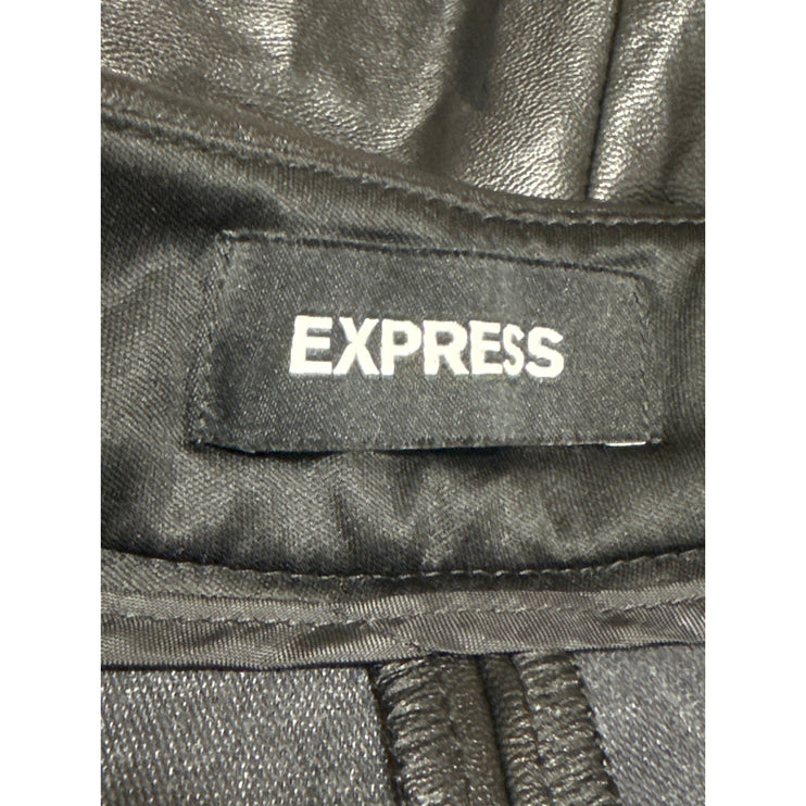 Express Women's Black Faux Leather Vegan Mid Rise Shortie Mini Shorts Size 00