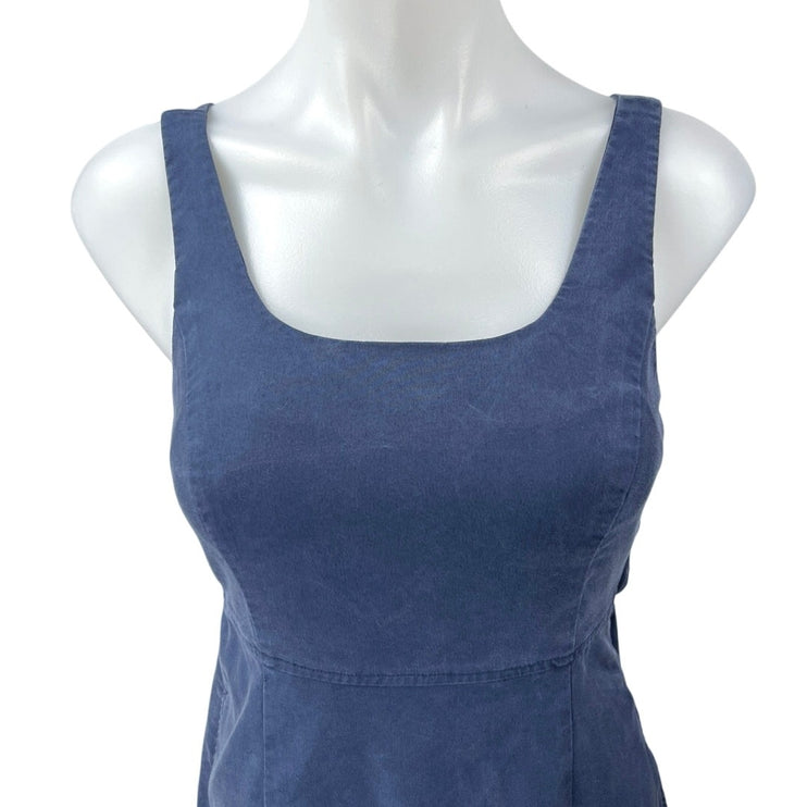 Kit and Ace Women's Blue Sleeveless Cutout Bow Tie Back Maxi A-Line Dress Size 2