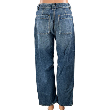 NEW Madewell The Darted Women's Blue High Rise Barrel Leg Denim Jeans Pants 25