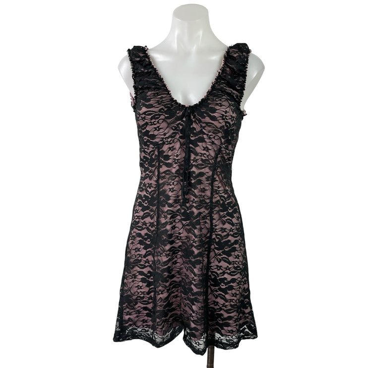Urban Outfitters Maxwell Floral Lace Overlay Sleeveless A Line Mini Dress Size M