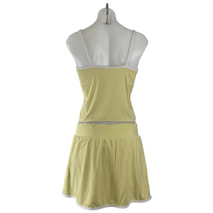 All in Motion Yellow Cami Tank Top A-Line Skort Skirt Athletic Activewear Set M