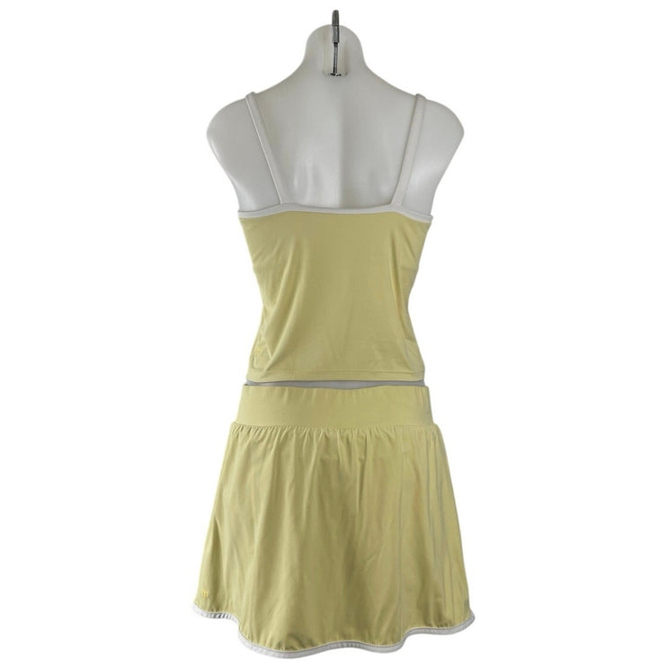 All in Motion Yellow Cami Tank Top A-Line Skort Skirt Athletic Activewear Set M