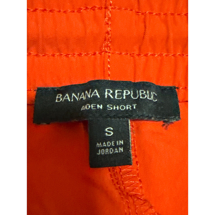 Banana Republic Aiden Men's Red Orange Elastic Waist Zipper Chino Shorts Size S