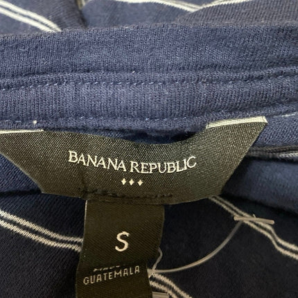 Banana Republic Women's Blue Striped Cap Sleeve Crew Neck Tee T-shirt Top Size S