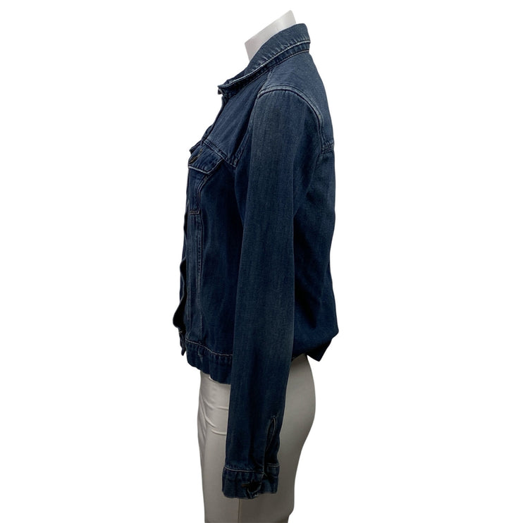 Paige Women's Blue Long Sleeve Button Down Denim Jean Jacket Trucker Size M