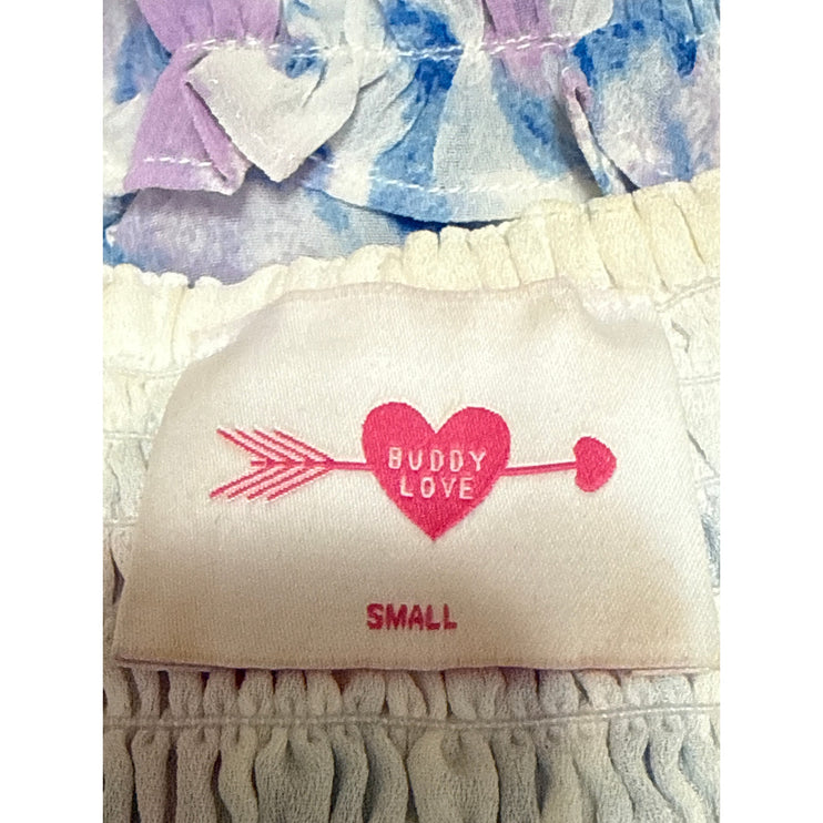 BuddyLove Delilah Abstract Ruffled Tiered Mini Cami Tank Flare A-Line Dress Sz S