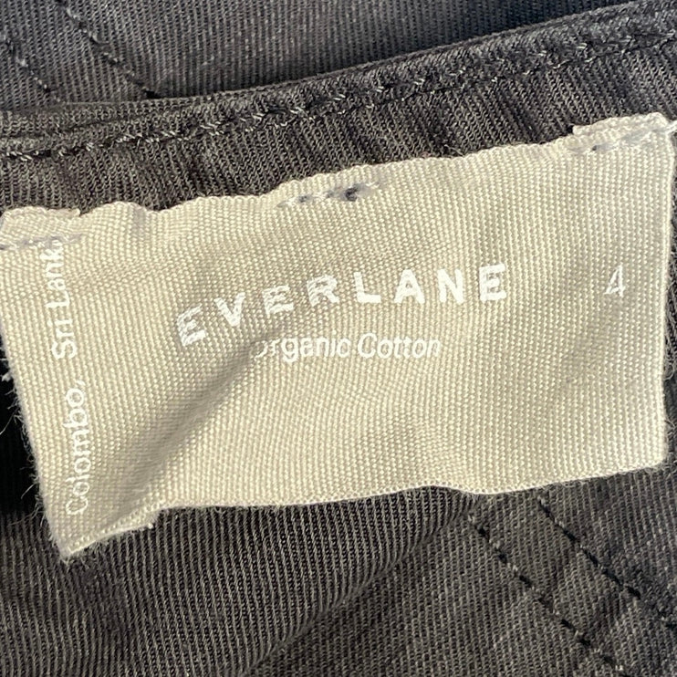 Everlane Women's Black Denim Sleeveless Back Zip Straight Leg Romper Jumpsuit 4
