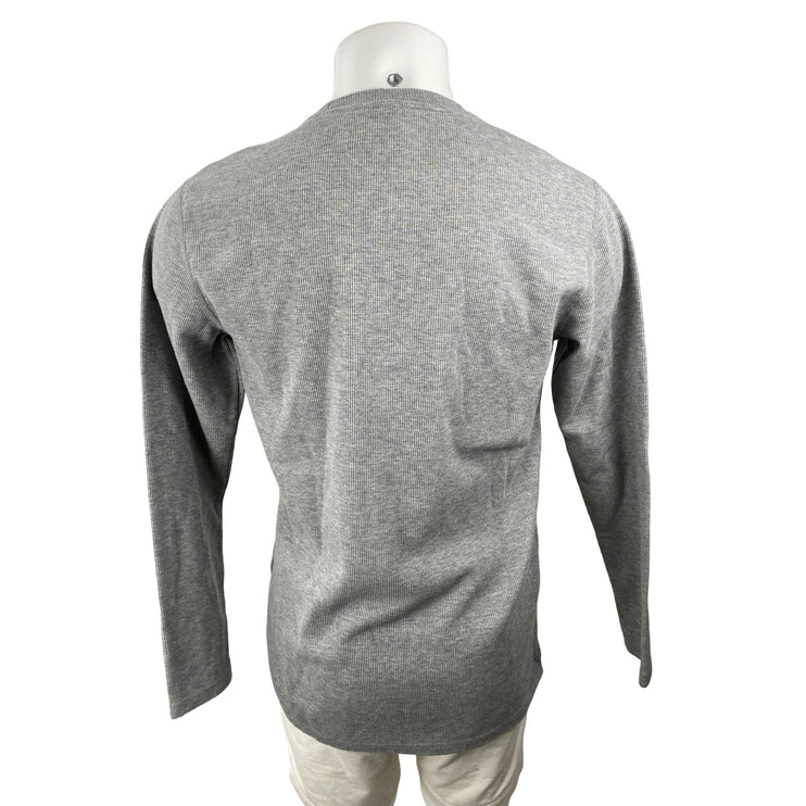 BYLT Men's Gray Long Sleeve Crew Neck Waffle Knit Thermal T Shirt Tee Top Size M