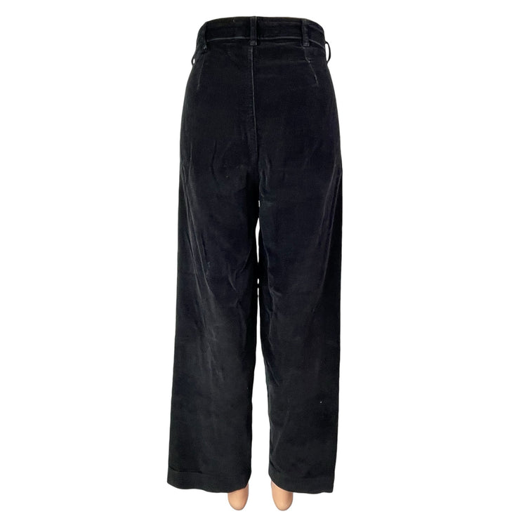 Everlane Women's Black Corduroy High Waisted Baggy Wide Leg Trousers Pants Sz 4