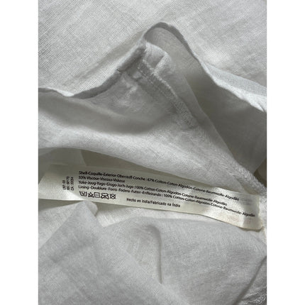 Free People Women's White Geo Flow Sleeveless Blouson Swing Crop Tank Top Size S