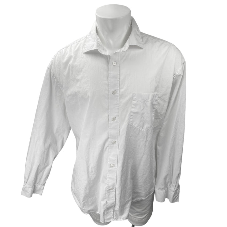Banana Republic Men's White Relaxed Fit Long Sleeve Button Down Shirt Top Sz XL