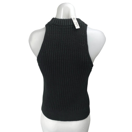 NEW Madewell Women's Black Sleeveless Button Up V Neck Sweater Vest Top Size XS