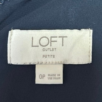 Ann Taylor LOFT Navy Blue Sleeveless Tie Waist V-Neck Cropped Jumpsuit Size 0