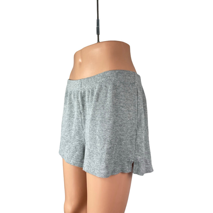Aritzia Sunday Best Women's Gray High Rise Waffle Knit Thermal Lounge Shorts L