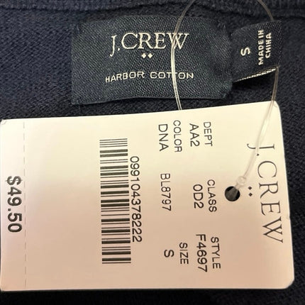NEW J.Crew Harbor Cotton Men's Blue Wool Knit Long Sleeve V-Neck Sweater Top S