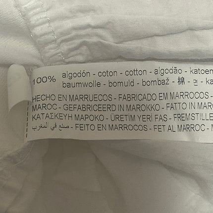 Zara Women's White Ruffle Short Sleeve Crew Neck Peplum Shirt Blouse Top Size L