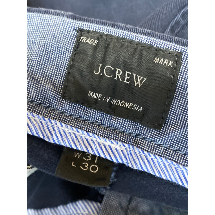 J.Crew Men's Blue Twill High Rise Straight  Khaki Chino Trouser Pants Size 31
