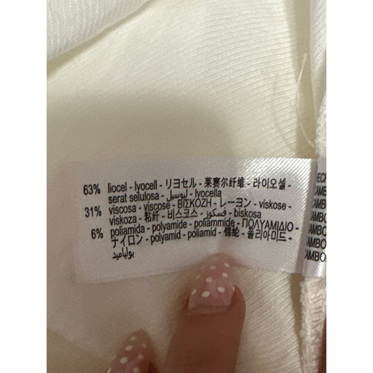 Zara Women's White High Waisted Pleated Tapered Carrot Trousers Pants Size S