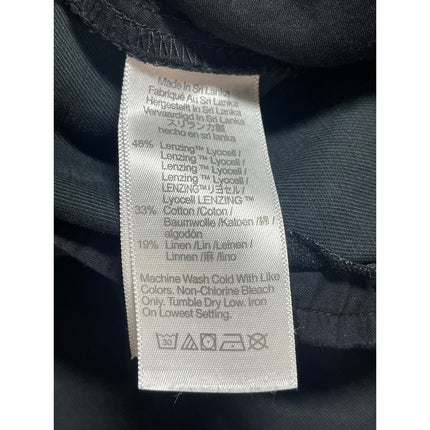 Madewell Women's Black Linen Pleated High Rise Wide Leg Trousers Pants Size 2