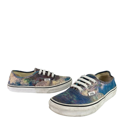 MoMA Claude Monet Multicolor Tie Dye Lace Up Sneakers Shoes Mens 5.5 Womens 7