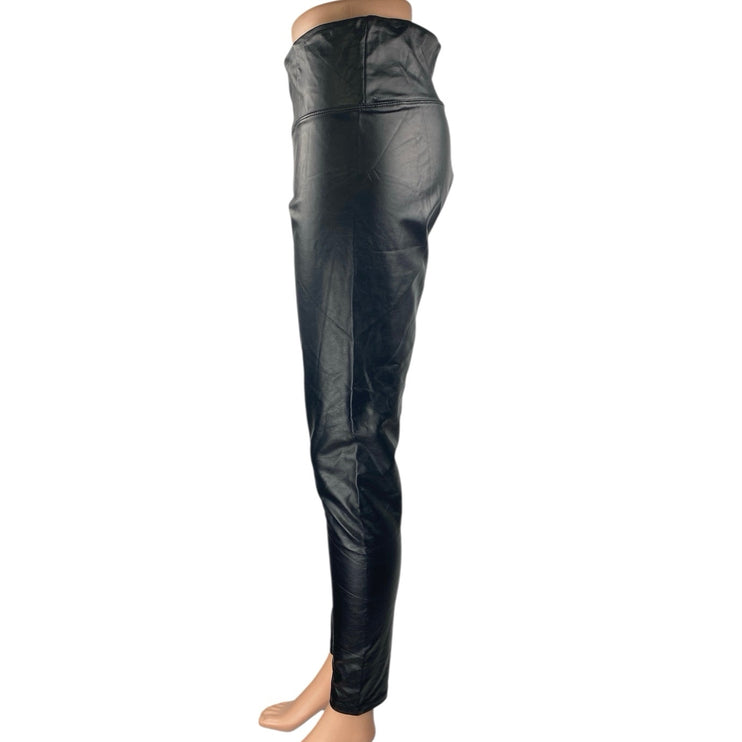Fashion Nova Women's Black Faux Leather Vegan High Rise Leggings Pants Size M